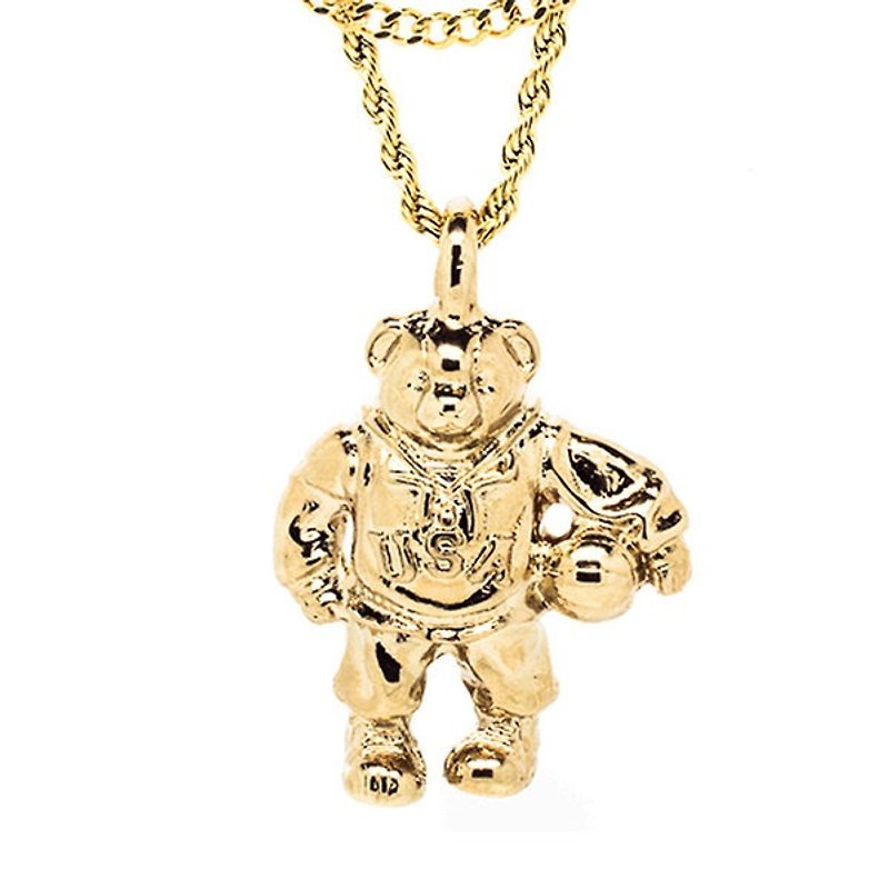 San Francisco brand "MISTER" Mr. Teddy gold necklace - Necklaces - Other Metals Yellow