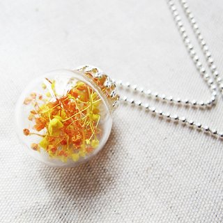 * Rosy Garden * orange glass beads necklace stars