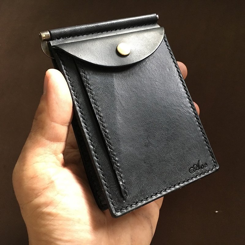 JM-C1 hand dyed money clip optional colors - Wallets - Genuine Leather Multicolor