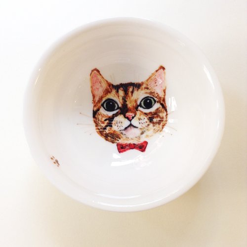 手绘大茶杯-橘子虎斑猫