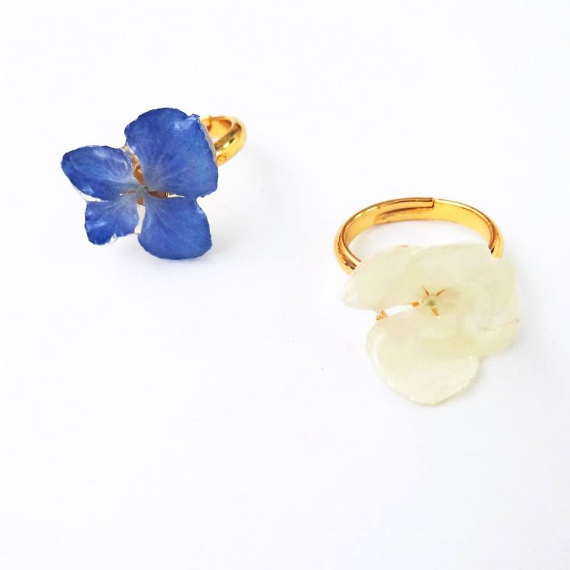 硬膠花癡AGFC  全立體真花製作 24K鍍金指環 介指 - 戒指 - 植物．花 多色