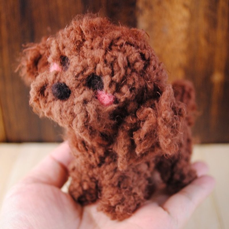 12cm pet cloned baby [feiwa Fei handmade doll pet poodle red] (welcome to build your dog) - ตุ๊กตา - วัสดุอื่นๆ สีนำ้ตาล