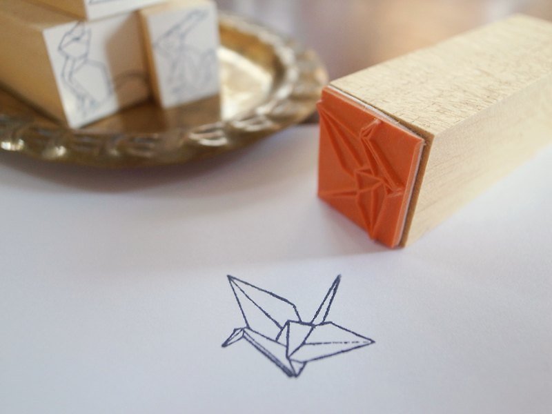 {Atelier Hanu} *Origami Collection* Wood Stamp -Bird - Other - Wood Khaki