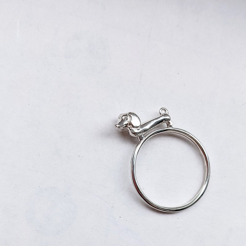 PET -Dachshund Dog Ring- Sausage dog Doxie - General Rings - Other Metals Silver