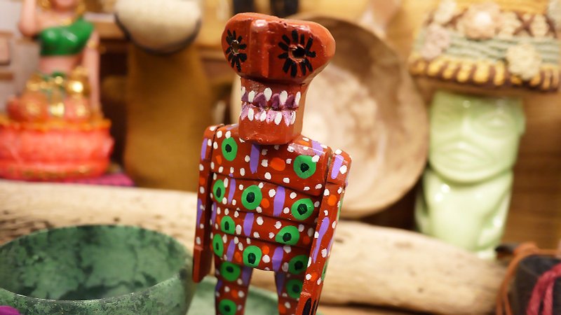 ✾ red wooden coffee Mexico Skeleton decorations ✾ - Items for Display - Wood Red