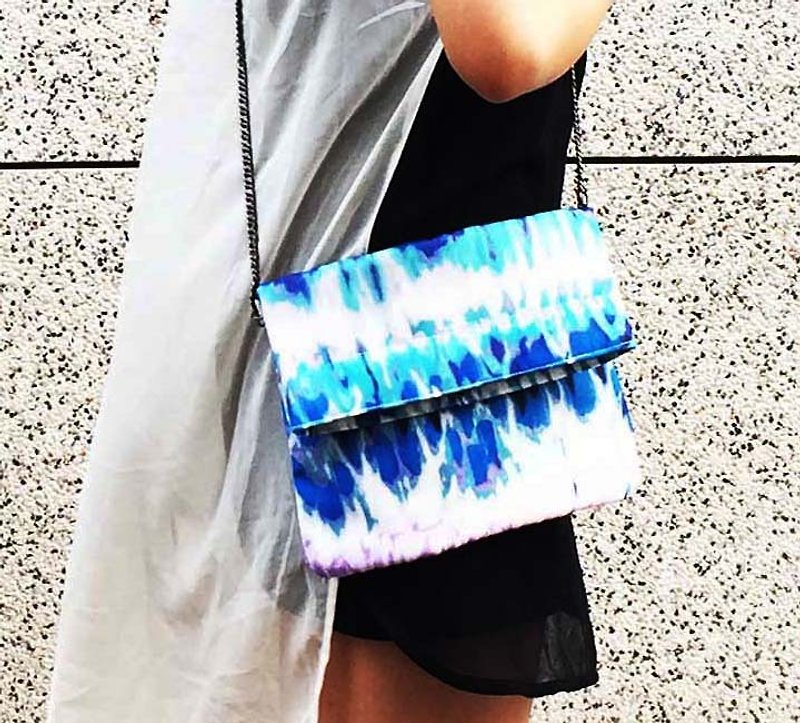 Wen side Wahr_ blue backpack - Messenger Bags & Sling Bags - Other Materials Blue