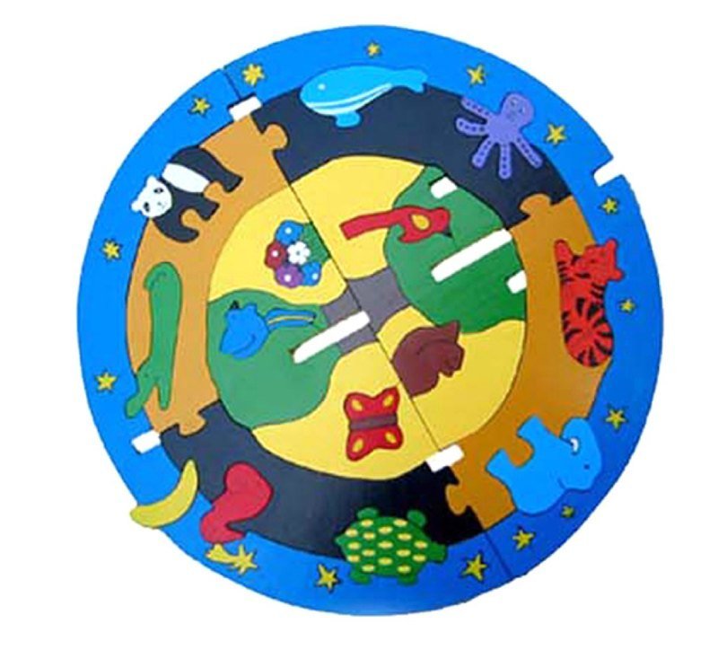 3D three-dimensional jigsaw puzzle _ Animal Fair Trade - ของเล่นเด็ก - ไม้ หลากหลายสี