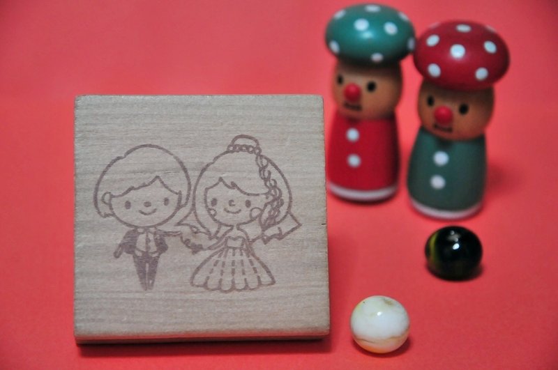 Hand carved stamp / Happy Wedding Series / Heart to Heart - Other - Plastic 