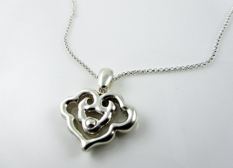 Customized silverware and jewelry~~ Ruyi lock piece A (chain price included) - Necklaces - Sterling Silver Silver