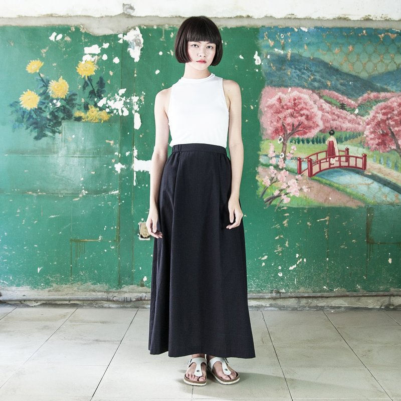 SUMI Hacienda Pastoral black cotton dress _5SF402_ - Skirts - Cotton & Hemp Black