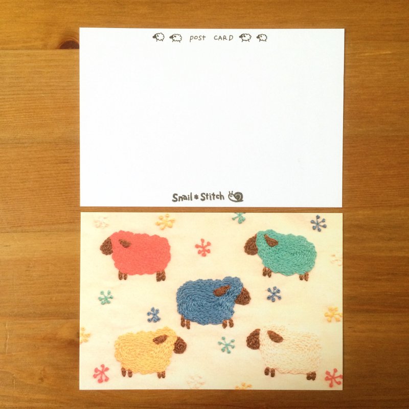 刺繡照片明信片 小羊 No.14 - 卡片/明信片 - 紙 