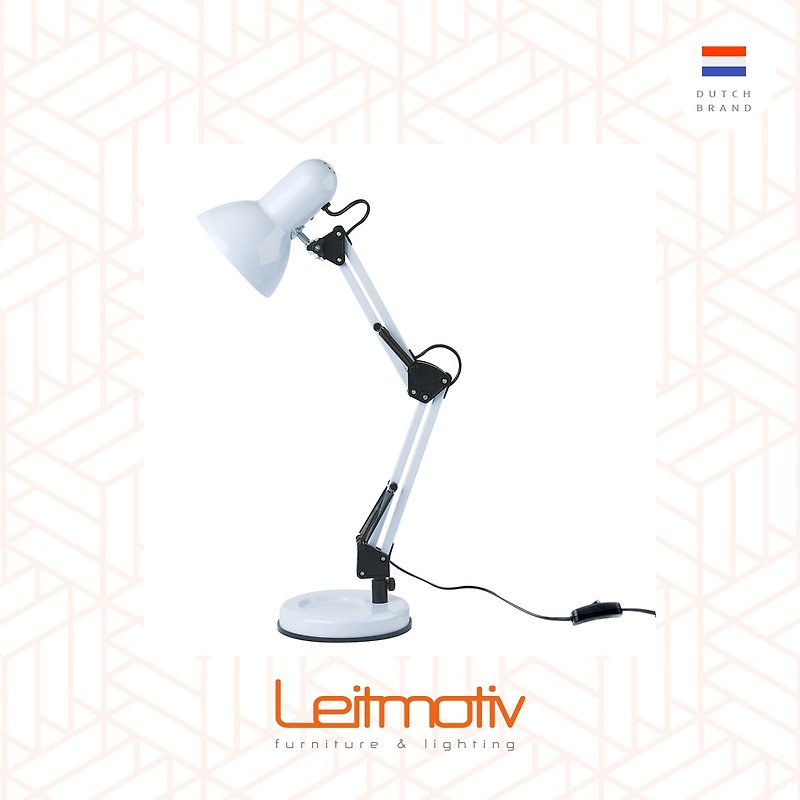 Leitmotiv desk lamp HOBBY steel White - โคมไฟ - โลหะ ขาว