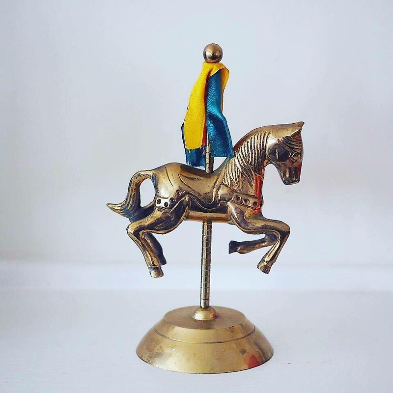 ヨーロッパのアンティークバナー馬の装飾 - 置物 - 金属 