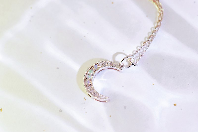 Luna Opal Necklace - Sterling Silver - Stone- Opal - Necklaces - Gemstone 