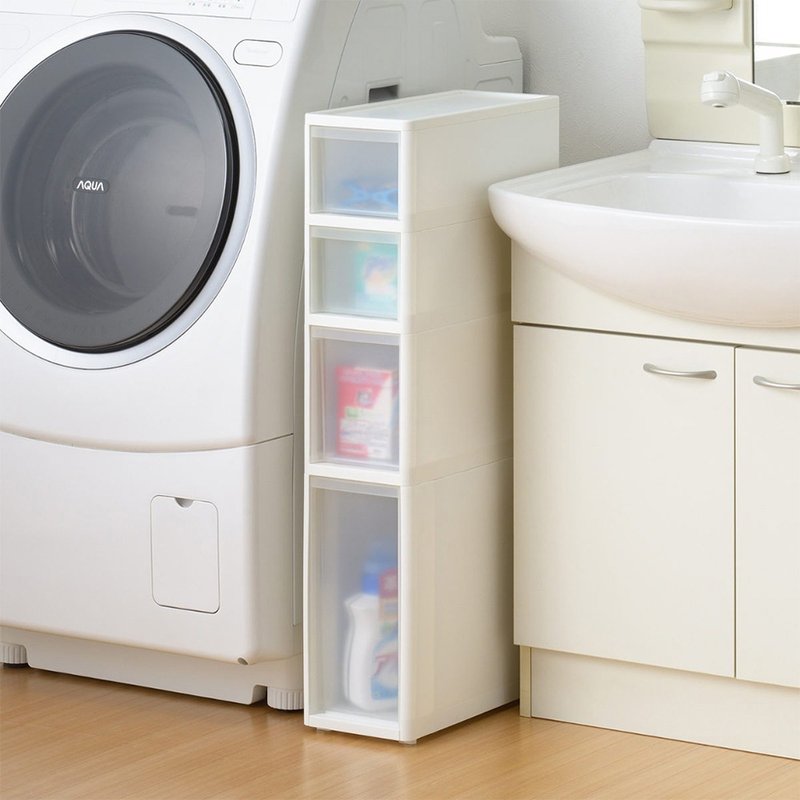 日本JEJ ASTAGE 日製移動式抽屜隙縫櫃-18cm寬 - 居家收納/收納盒/儲物盒 - 塑膠 白色