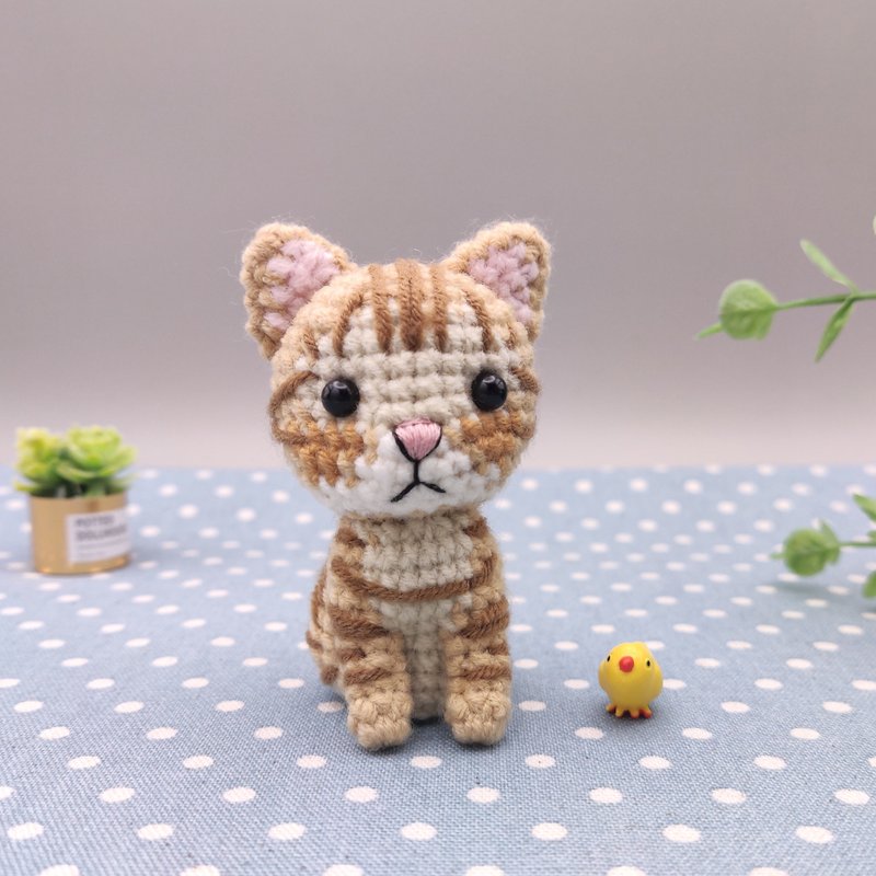 [In Stock] Little Orange Cat Handmade Crochet Doll - Stuffed Dolls & Figurines - Other Man-Made Fibers Orange