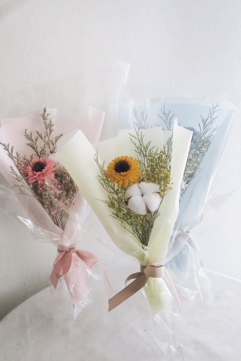 畢業花束 向日葵花束 乾燥花束 棉花 畢業典禮 花束 - 乾燥花/永生花 - 植物．花 