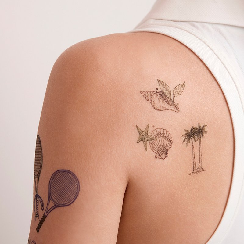 【啞光紋身貼紙】香港設計 | 刮刮紋身貼刺青貼 - 度假風情 - 紋身貼紙 - 其他材質 