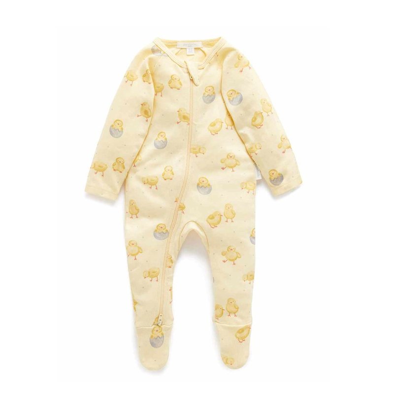 Australian Purebaby organic cotton baby jumpsuit / newborn onesies yellow chick - ชุดทั้งตัว - ผ้าฝ้าย/ผ้าลินิน 