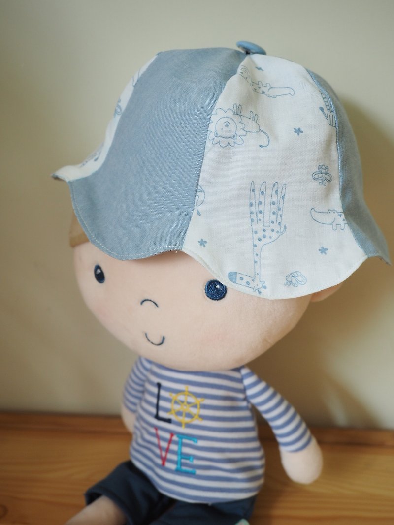 Handmade Hat - Bibs - Cotton & Hemp Blue