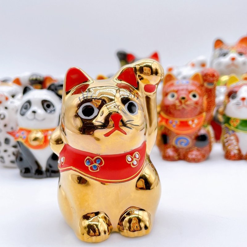 【金耀招瑞】日本九谷燒招財貓 | 金盛 - 2號 - 擺飾/家飾品 - 瓷 金色