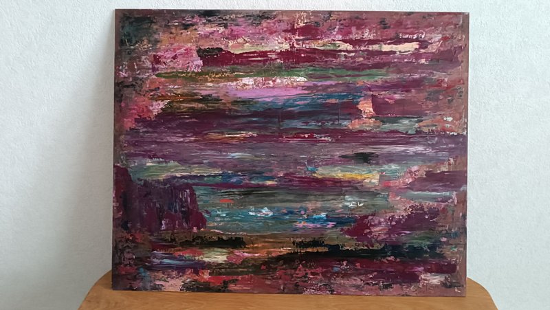 Original oil painting - How the victory was achieved 40x50 cm, oil on orgalit - 壁貼/牆壁裝飾 - 其他材質 紅色