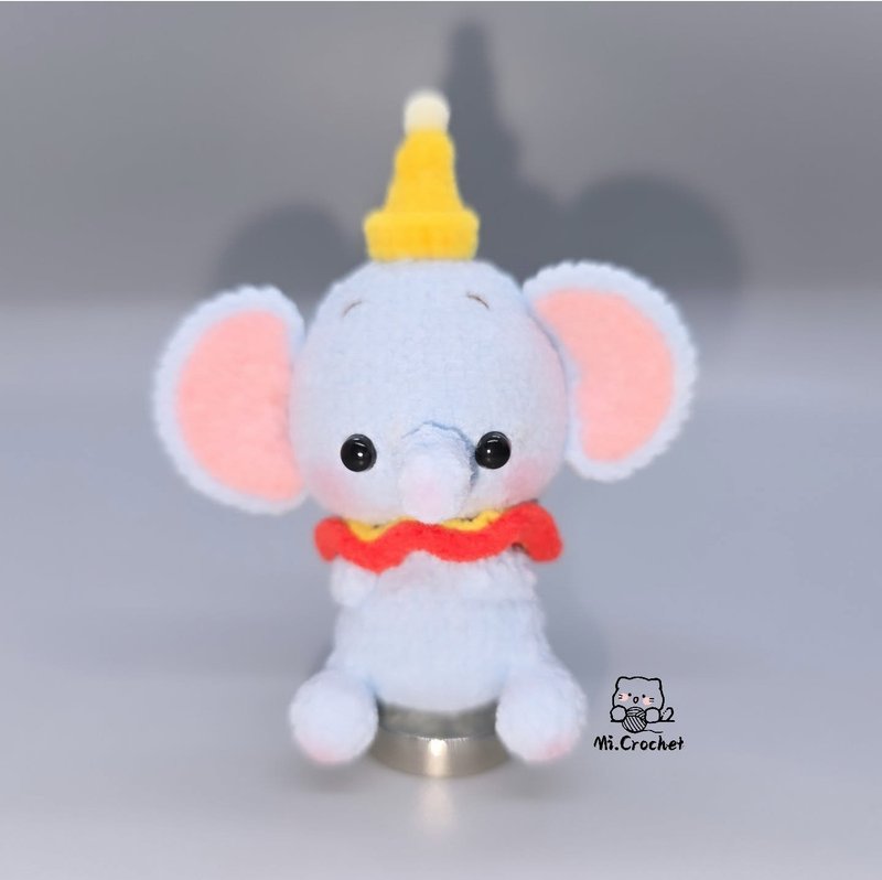 Handmade Crochet | Mao Leng Doll | Dumbo | Little Cute Alliance - ตุ๊กตา - เส้นใยสังเคราะห์ สีน้ำเงิน