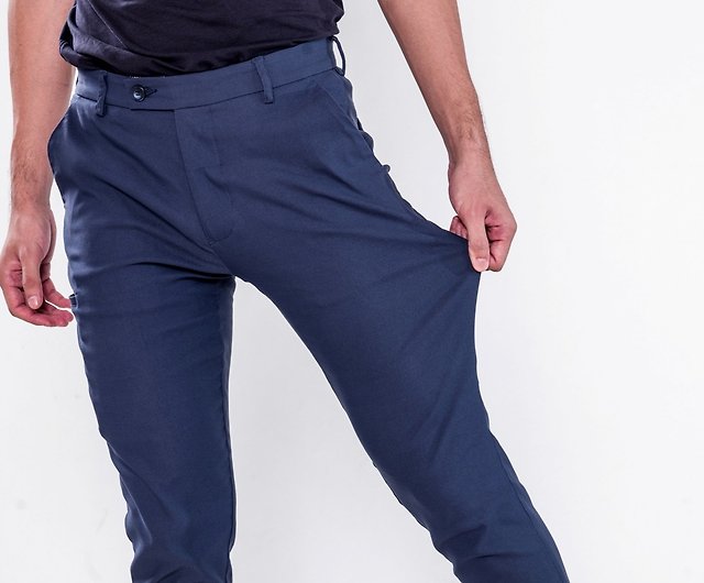 MH003 Manton Yale Blue Eight Pockets Business Gentleman Pants