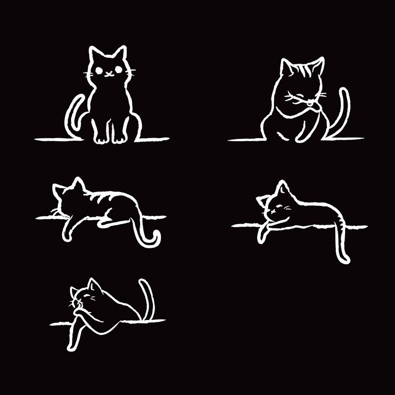 Cat lover cat reflective stickers on the wall car stickers cat cute car helmet motorcycle - Stickers - Waterproof Material 