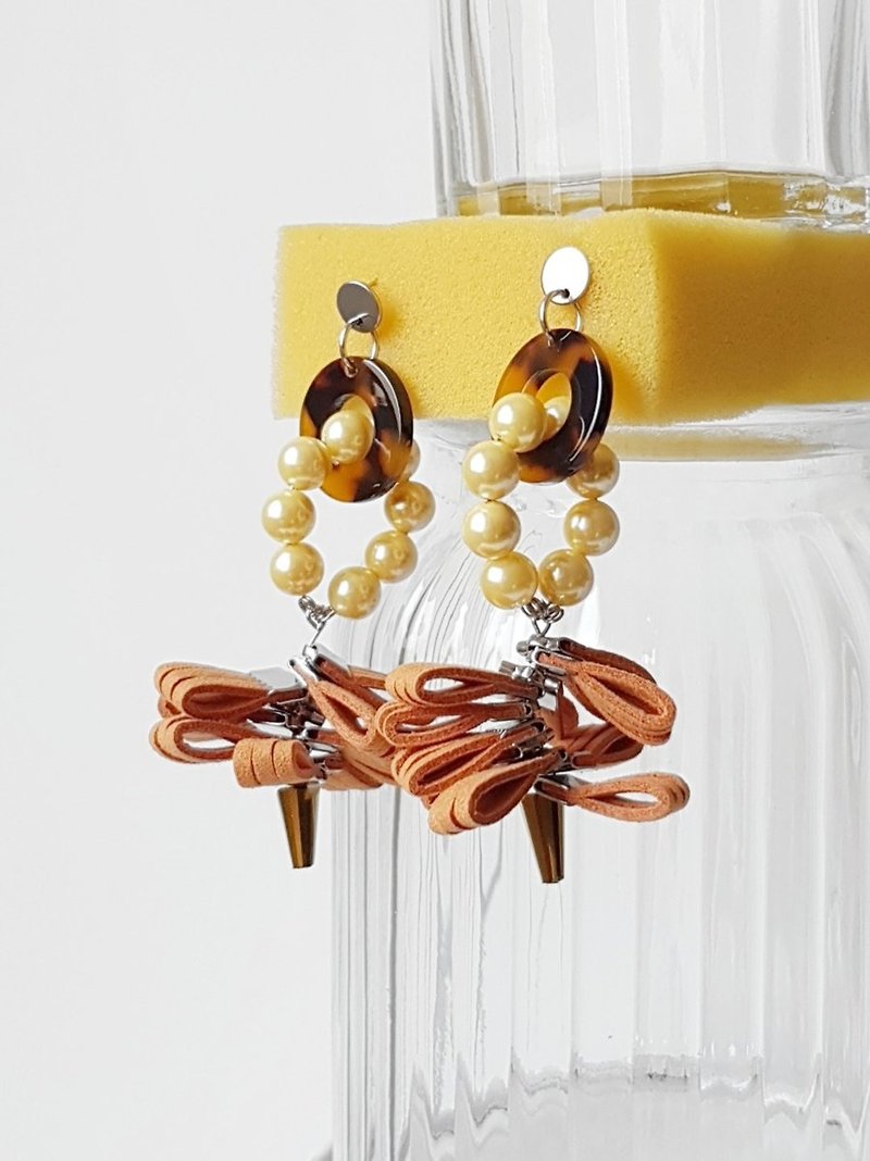 GLORIA Earrings :TROPIC - 耳環/耳夾 - 其他材質 橘色