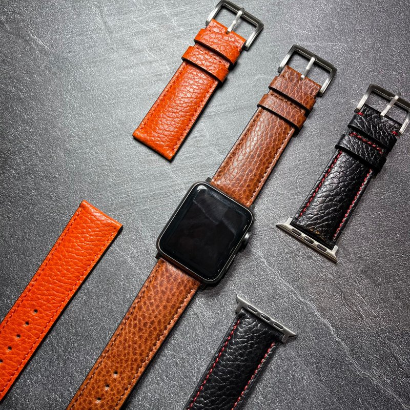 Apple watch leather strap leather strap ultra Series 9 SE iwatch6 7 8th generation - สายนาฬิกา - หนังแท้ 