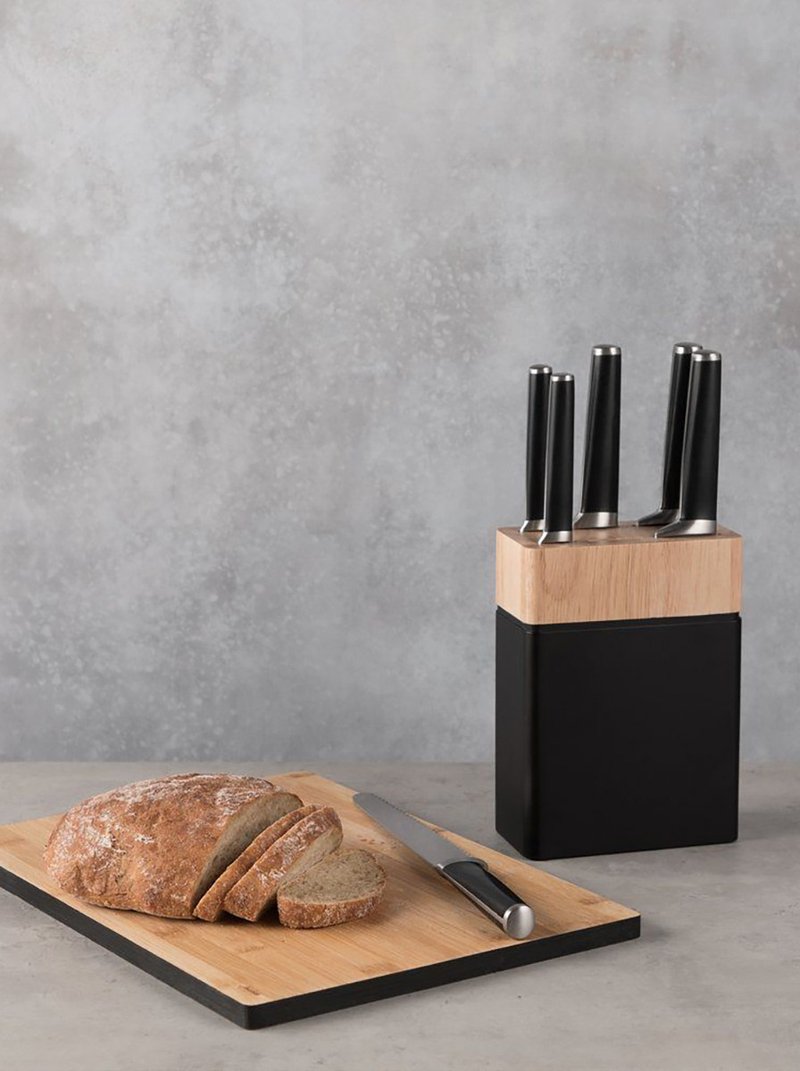 【Maku Kitchen Life】7-piece kitchen knife set with attached knife holder - Knives & Knife Racks - Stainless Steel 