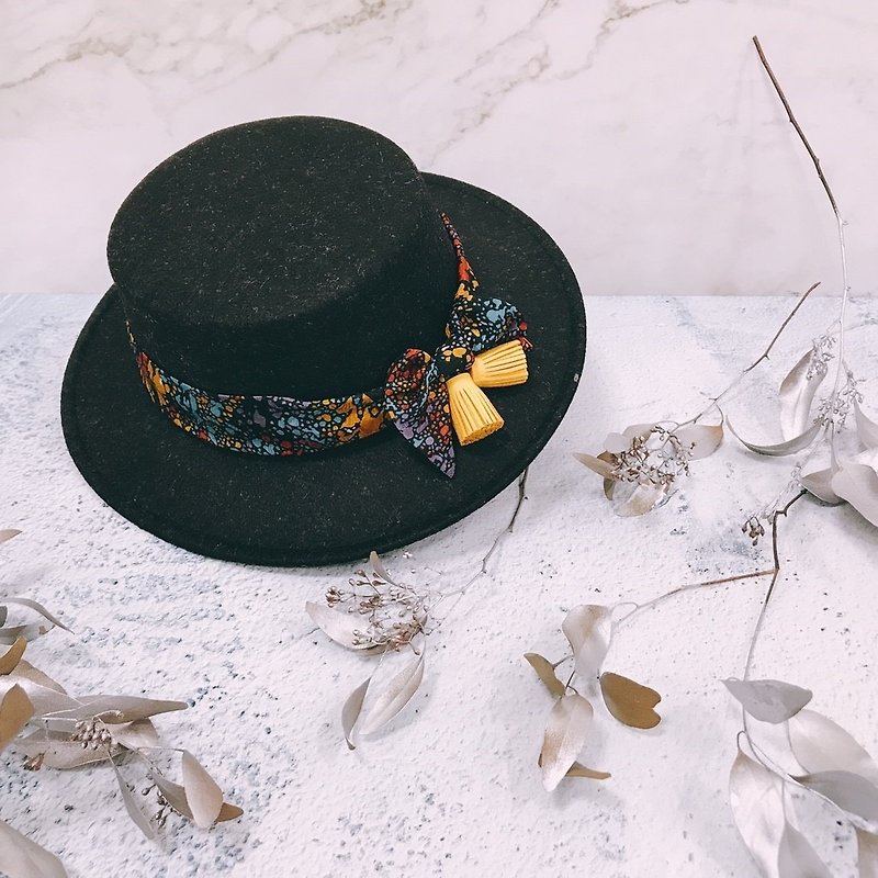 Fringe flat cap / winter - Hats & Caps - Other Materials Black