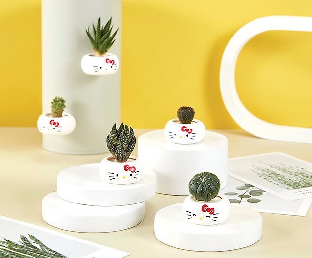 【オフィスマグネット】ハローキティ ミニマグネット 鉢植え テーブル 鉢植え/癒し小物/観葉植物
