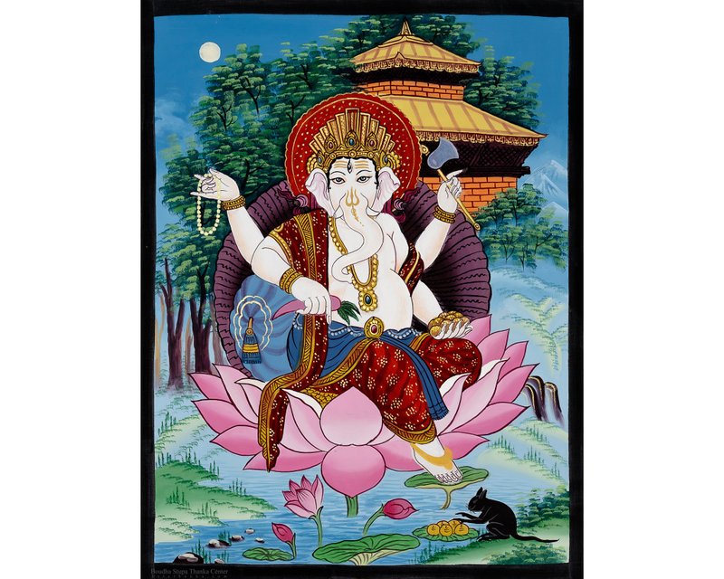 象神曼荼羅 – 智慧、繁榮與神聖祝福的主宰 - 壁貼/牆壁裝飾 - 其他材質 多色