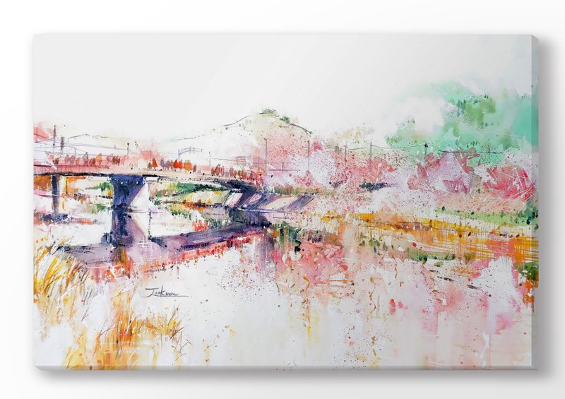 早櫻的二月物語|伊豆河津川 |無框畫30X45cm | 裝飾畫 |日本 - 海報/掛畫/掛布 - 木頭 白色