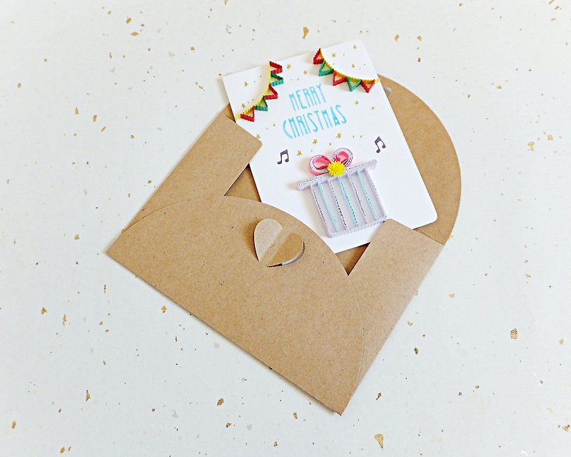 手作りロール紙カード・ハッピークリスマスギフトボックス クリスマスカード・マカロン - カード・はがき - 紙 多色