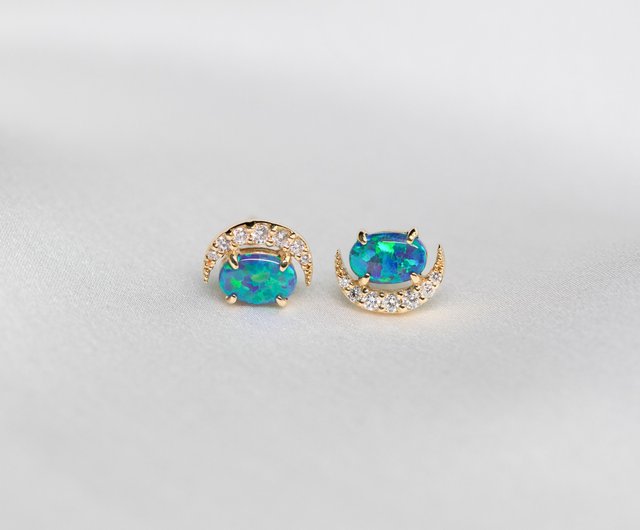 opal and diamond earring