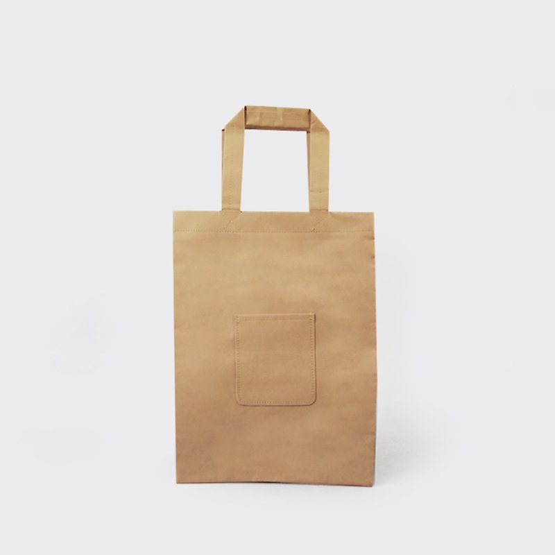 [TAB] Washed kraft paper simple handbag _ vertical / hand made / Christmas gift - Handbags & Totes - Paper 