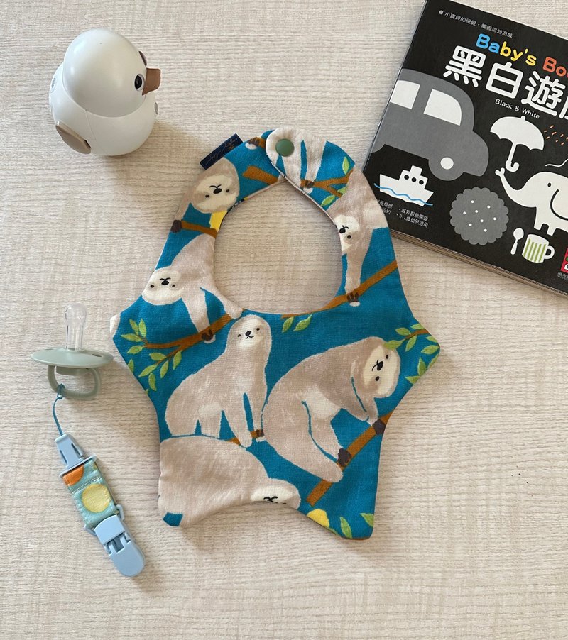 星星兜 星星造型 手作圍兜 恐龍 樹懶 現貨 圍兜兜 - 圍兜/口水巾 - 棉．麻 多色