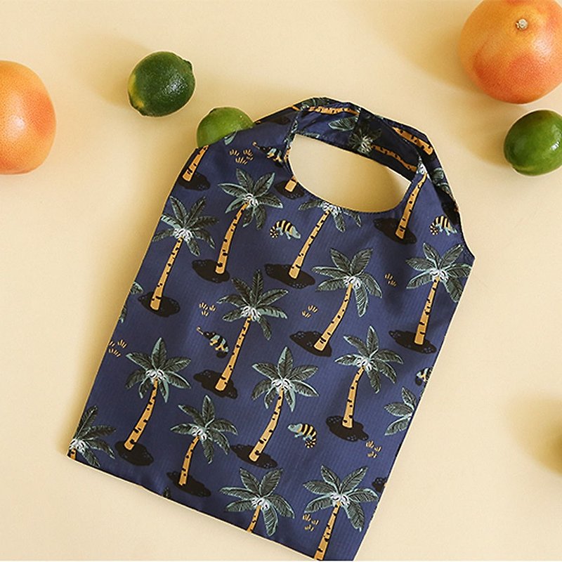 Folding Pocket Shopping Bag S-08 Tropical Jungle, E2D15978 - Handbags & Totes - Polyester Black