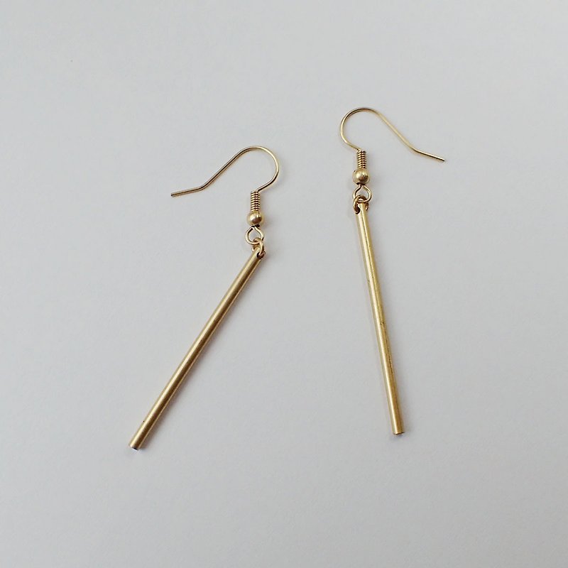 earrings with French Hook, brass, one pair - Earrings & Clip-ons - Copper & Brass Gold