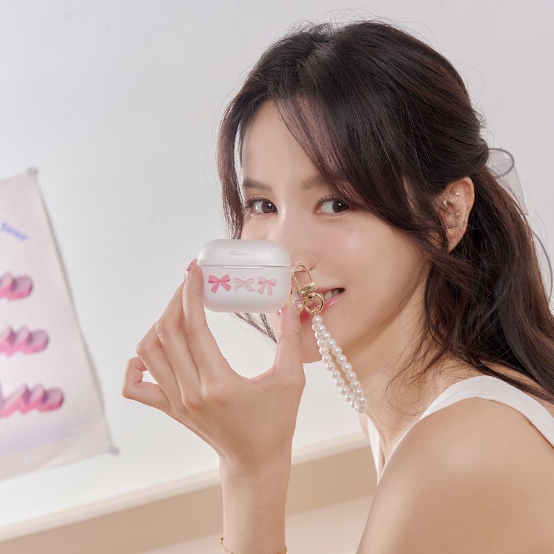 Nikki co-branded Pink Mood mist series AirPods protective case - ที่เก็บหูฟัง - พลาสติก สีใส