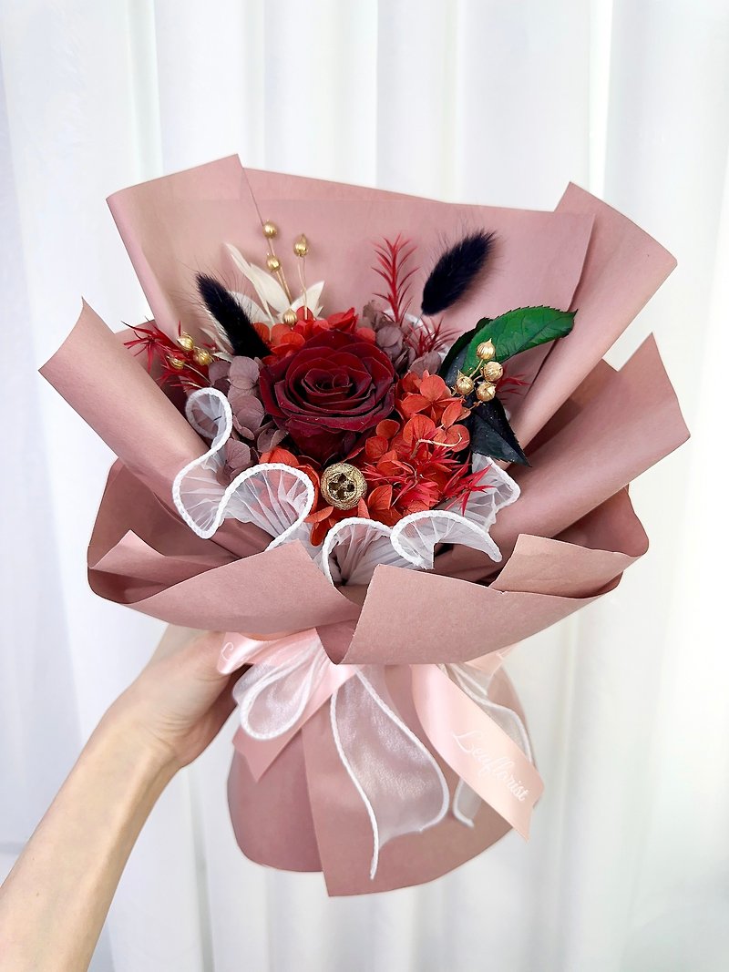 Christmas gift recommendation: Preserved flower bouquet (gift box) - 6 colors - ช่อดอกไม้แห้ง - พืช/ดอกไม้ สึชมพู