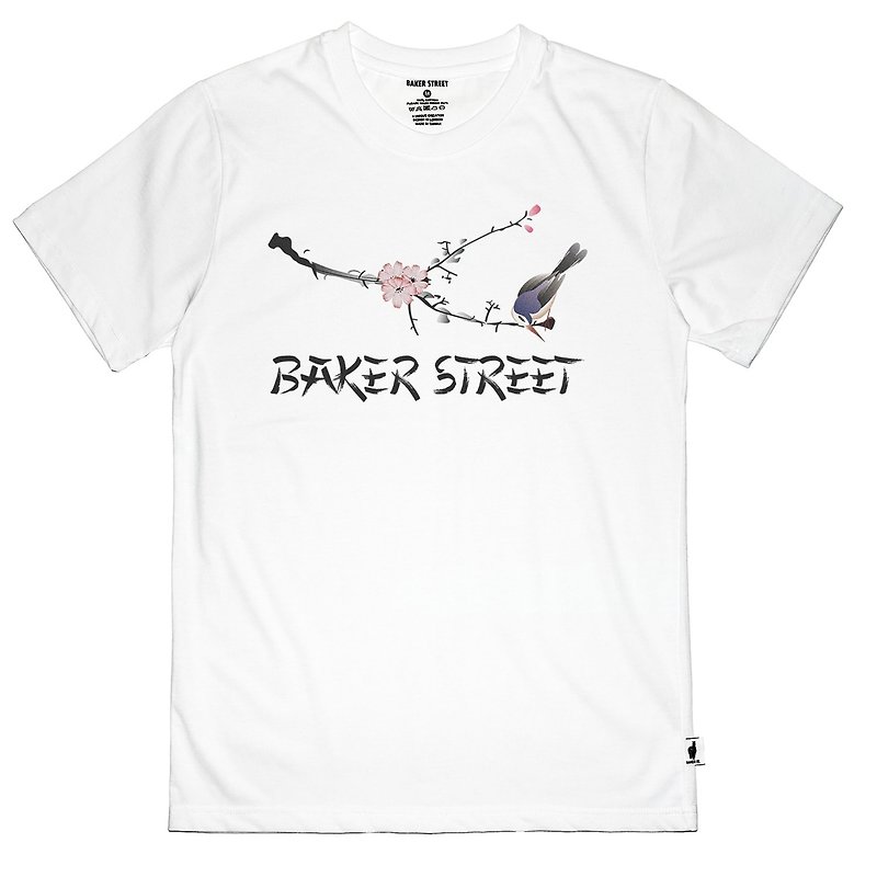 British Fashion Brand -Baker Street- Image of East Printed T-shirt - เสื้อยืดผู้ชาย - ผ้าฝ้าย/ผ้าลินิน 