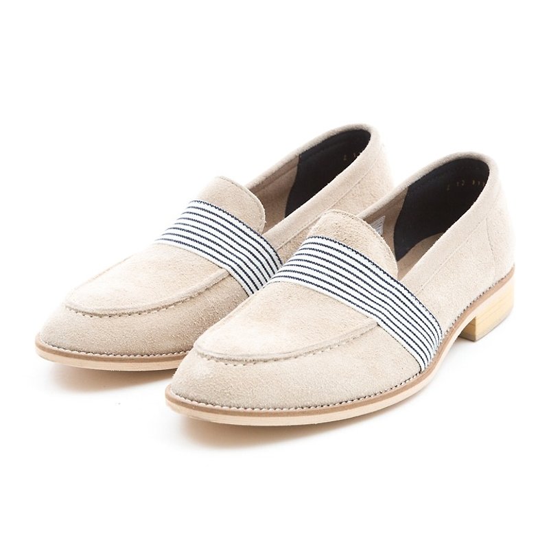 ARGIS 日本都會雅痞紳士樂福鞋 #31111象牙白 -日本手工製 - 男款皮鞋 - 真皮 白色