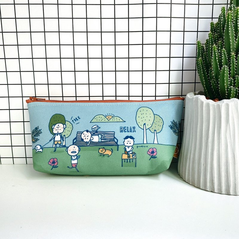 Pattern Pencil Case | Grandpa Park | Littdlework - Toiletry Bags & Pouches - Cotton & Hemp Multicolor