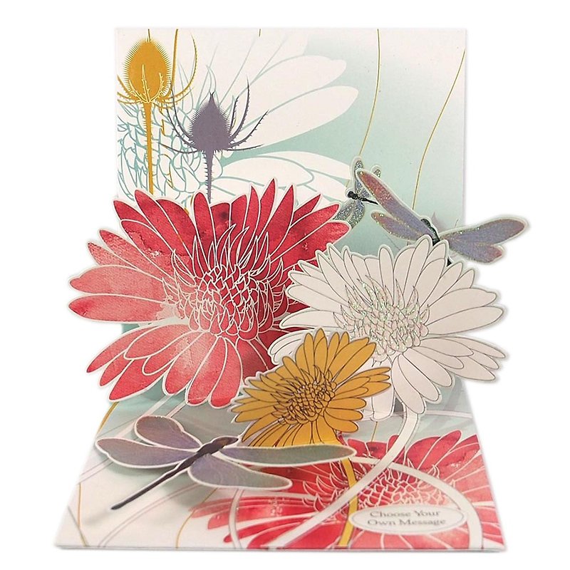 Multi-purpose three-dimensional card - dragonfly and flower [Up With Paper-Mother/Birthday/Condolence/Thank you] - Cards & Postcards - Paper Multicolor
