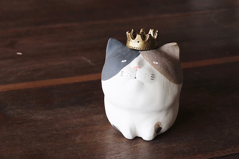 Animal Vase, The King of Calico Cats [Made-to-Order] - งานเซรามิก/แก้ว - ดินเผา สีนำ้ตาล