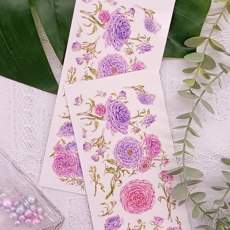 1009 洋牡丹C Ranunculus C - 貼紙 - 塑膠 多色